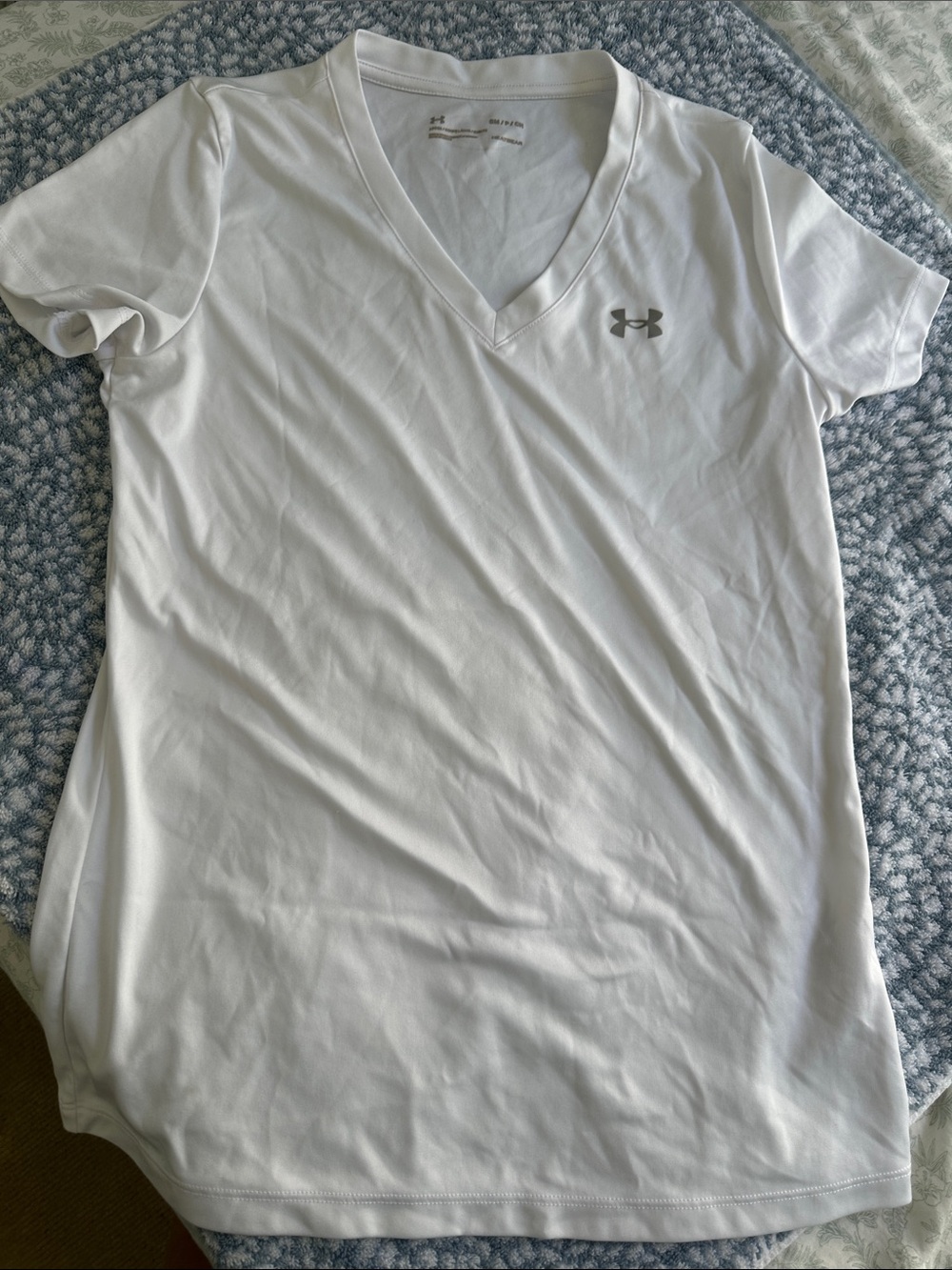 Under Armour White V-Neck Performance Tee